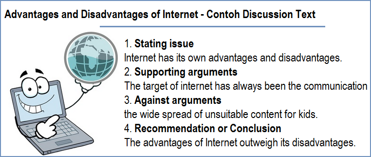 contoh discussion text pros cons internet