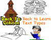 back to school back to learn text types