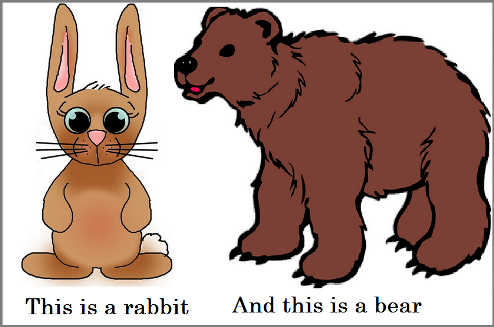 narrative text: story of rabbit and bear