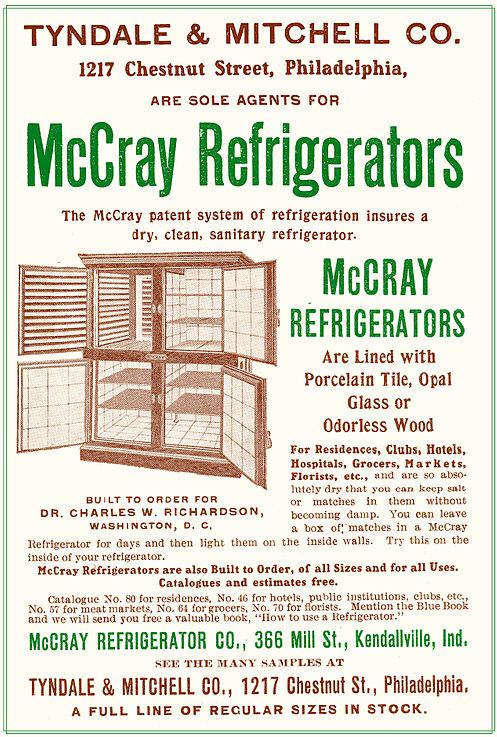 old advertisement about refrigerator