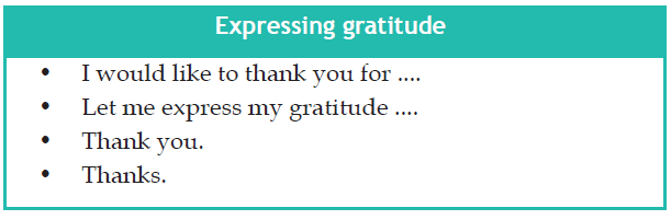 expressing gratitude or thanks in English