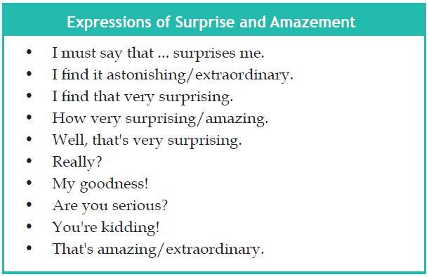 expressing surprise and amazement