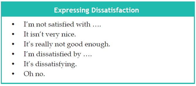 contoh dialog dissatisfation (merasa tidak puas) dalam bahasa Inggris