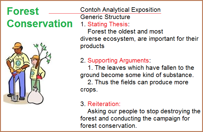 contoh analytical exposition about forest conservation
