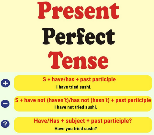 present perfect tense contoh posifi negati tanya verbal nominal